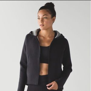 Lululemon City Bound Hoodie Black Heathered Medium Grey Size Medium